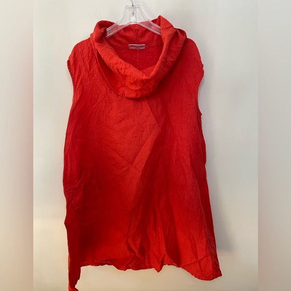 bryn Walker Dresses & Skirts - Bryn Walker 100% Linen Cowl Neck Oversized Dress Coral Women’s Sz S Sleeveless